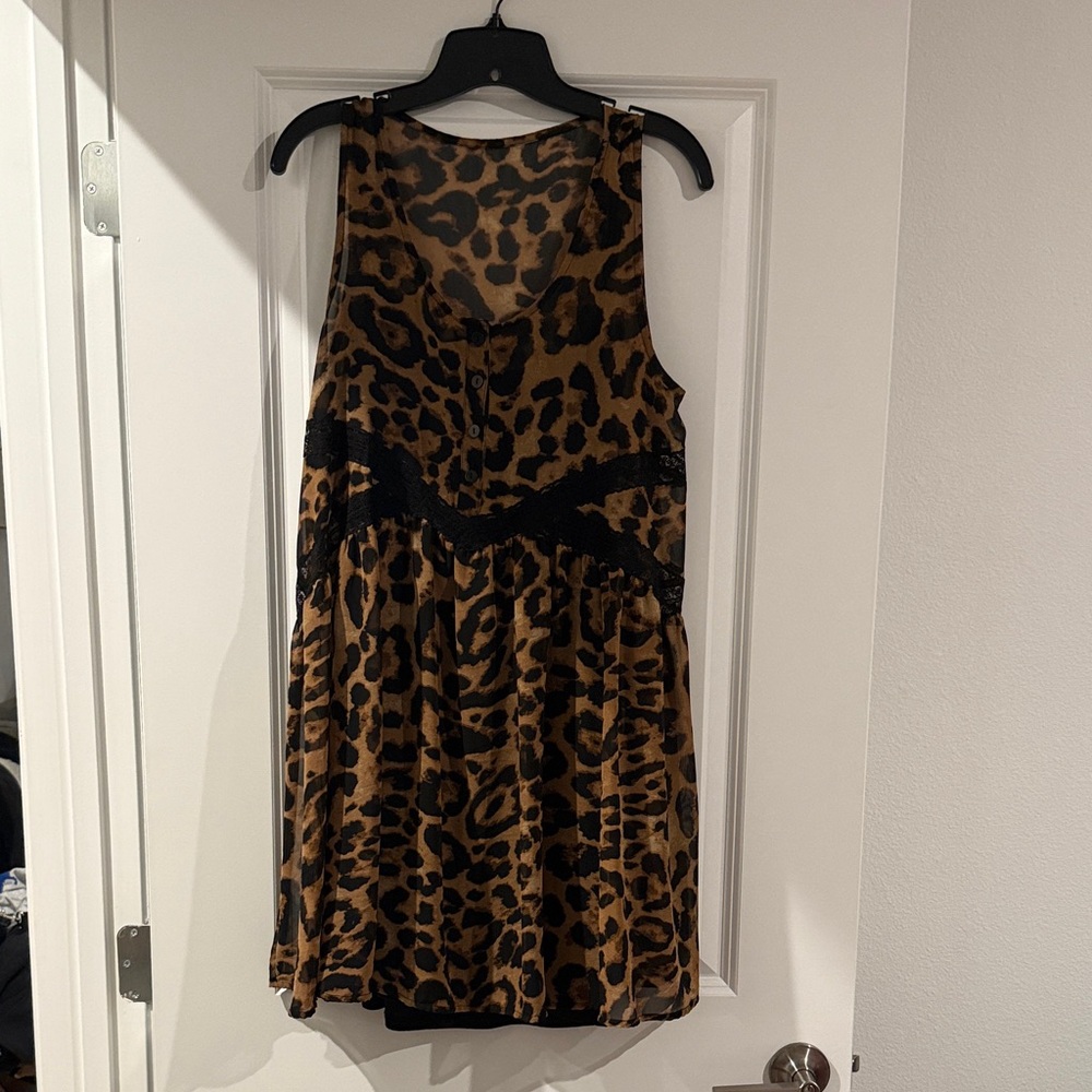Express Leopard Print Maxi Dress